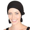 Chemo Beanies Amy Black Wavy Knit