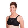 Trulife 4019 Jessica Cami Style Lace Accent Mastectomy Bra-Black Front View