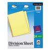 Avery Untabbed Division Sheet Dividers