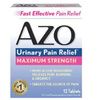 AZO Maximum Strength Urinary Pain Relief Tablets