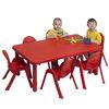 Childrens Factory MyValue Rectangle Table With 6 Chairs Set - Candy Apple Red