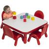  Childrens Factory Baseline Toddler 30 Inches Square Table And Chairs Set - Candy Apple red
