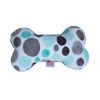 Mirage 6-Inch Plush Bone Dog Toy - Aqua Party Dots