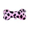 Mirage 6-Inch Plush Bone Dog Toy - Pink Leopard