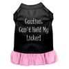 Mirage Cant Hold My Licker Screen Print Dog Dress in Black With Light Pink Color