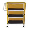MJM International Three Shelf Linen Cart with Ergonomic Handles