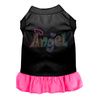 Mirage Technicolor Angel Rhinestone Dog Dress in Black with Brigth Pink Color