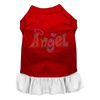 Mirage Technicolor Angel Rhinestone Dog Dress in Red With White Color