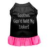 Mirage Cant Hold My Licker Screen Print Dog Dress in Black With Bright pink Color