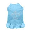 Mirage Silver Fleur De Lis Rhinestone Dog Dress in Baby Blue Color