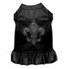 Mirage Silver Fleur De Lis Rhinestone Dog Dress in Black Color