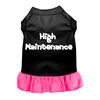 Mirage High Maintenance Screen Print Dog Dress in Black With Bright Pink Dress