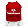 Mirage High Maintenance Screen Print Dog Dress in Red With White Dress