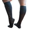 Xpandasox Plus Size/Wide Calf Cotton Blend Leopard Print Knee High Compression Socks