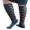 Xpandasox Plus Size Wide Calf Cotton Blend Lace Knee Socks