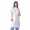 Medline Disposable Unisex Knit Cuff And Traditional Collar White Lab Coats