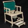 Healthline Drop Arm Shower Commode Chair With Vacuum Seat And Footrest