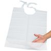 Disposable Plastic Bibs With Perforated Tie Backs And Handy Pocket