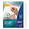 Avery Print & Apply Index Maker Clear Label Dividers with Easy Apply Printable Label Strip and White Tabs - AVE11441