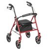 Drive Durable Steel Four Wheel Rollator With Fold Up Removable Back - Red