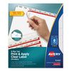 Avery Print & Apply Index Maker Clear Label Dividers with Easy Apply Printable Label Strip and White Tabs - AVE11493