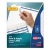 Avery Print & Apply Index Maker Clear Label Dividers with Easy Apply Printable Label Strip and White Tabs - AVE11435