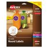 Avery Durable White Round ID Labels with Sure Feed Technology