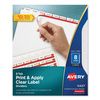 Avery Print & Apply Index Maker Clear Label Dividers with Easy Apply Printable Label Strip and White Tabs - AVE11437