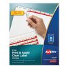 Avery Print & Apply Index Maker Clear Label Dividers with Easy Apply Printable Label Strip and White Tabs - AVE11447