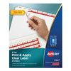 Avery Print & Apply Index Maker Clear Label Dividers with Easy Apply Printable Label Strip and White Tabs - AVE11557