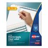 Avery Print & Apply Index Maker Clear Label Dividers with Easy Apply Printable Label Strip and White Tabs - AVE11428