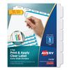 Avery Print & Apply Index Maker Clear Label Dividers with Easy Apply Printable Label Strip and White Tabs - AVE11438