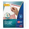 Avery Print & Apply Index Maker Clear Label Dividers with Easy Apply Printable Label Strip and White Tabs - AVE11439