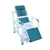 MJM International Reclining Shower Chair with Deluxe Elongated Open Front Commode Seat