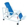 MJM International Tilt N Space Shower Commode Chair with Open Front Soft Seat and Double Drop Arm