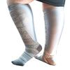 Xpandasox Plus Size/Wide Calf Cotton Blend Fairisle Double Cylin Knee High Compression Socks