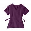 Medline Park Ave Womens Stretch Fabric Mock Wrap Scrub Top - Eggplant