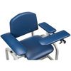 Clinton Blood Drawing Chair - Upholstered Padded Stationary Armrests and Straight Flip Arm