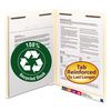 Smead 100% Recycled Manila End Tab Folders with Fasteners