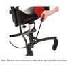 Thomashilfen narrow therapy chair-brake the lever can be mounted on either left or right side of the base frame