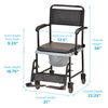 Nova Medical Drop-Arm Transport Chair Commode Labelled