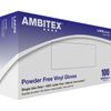 Ambitex Powder-Free Disposable Vinyl Exam Gloves - Retail Pack