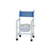 MJM Folding Shower Chair with Slide Out Commode Pail