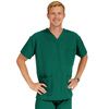 Medline Madison Ave Unisex Stretch Fabric Scrub Top with 3 Pockets - Hunter Green