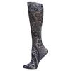 Complete Medical New Black Paisley Knee High Compression Socks