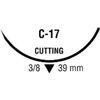 Medtronic Sofsilk Reverse Cutting Suture with Needle C-17