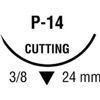 Medtronic Sofsilk Premium Reverse Cutting Suture with Needle P-14