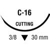 Medtronic Sofsilk Reverse Cutting Suture with Needle C-16