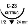 Medtronic Sofsilk Reverse Cutting Suture with Needle C-23