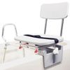 Snap-N-Save Sliding Tub-Mount Transfer Bench With Swivel Seat And Back